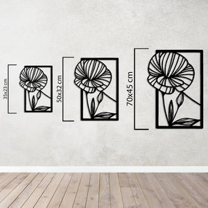 Silent Melody of Flowers | 4-Piece Floral Metal Wall Art Set