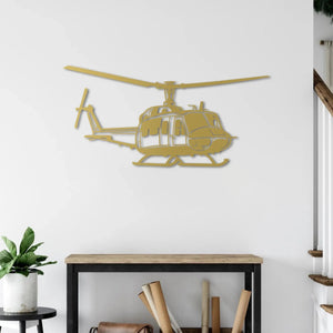AB-212 Helikopter Metal Duvar Dekoru Laser Artique