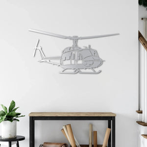 AB-212 Helikopter Metal Duvar Dekoru Laser Artique