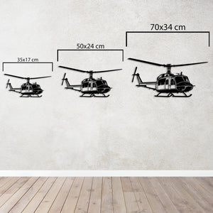 AB-212 Helikopter Metal Duvar Dekoru Laser Artique