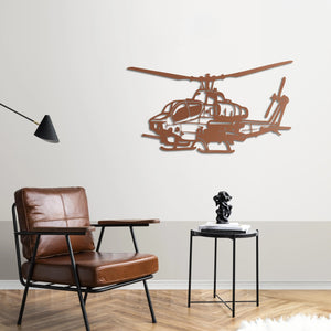 AH-1W Super Cobra Helikopter Metal Duvar Dekoru Laser Artique