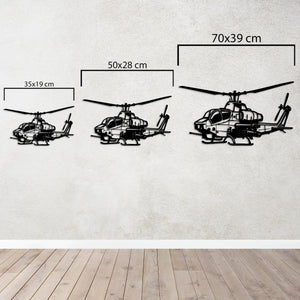 AH-1W Super Cobra Helikopter Metal Duvar Dekoru Laser Artique