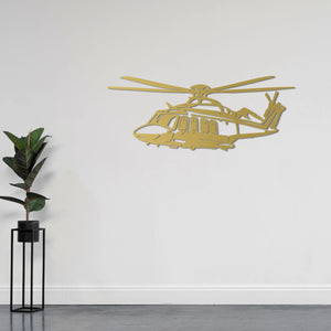 AW139 Helikopter Metal Duvar Dekoru Laser Artique