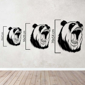 Wild Spirit Panda Metal Wall Art | Decorative Animal Wall Sculpture