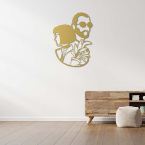 Woman and Man Minimalist Silhouette Metal Wall Art | Modern Decor