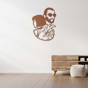 Woman and Man Minimalist Silhouette Metal Wall Art | Modern Decor