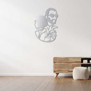 Woman and Man Minimalist Silhouette Metal Wall Art | Modern Decor