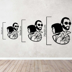 Woman and Man Minimalist Silhouette Metal Wall Art | Modern Decor