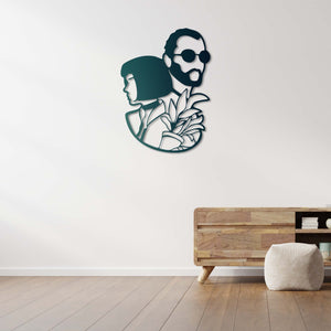 Woman and Man Minimalist Silhouette Metal Wall Art | Modern Decor