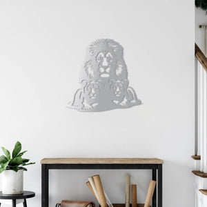 Lion Family Metal Wall Art | Decorative Animal Wall Sculpture