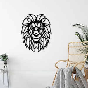 Modern Lion Art Metal Wall Decor | Stylish Animal Wall Sculpture