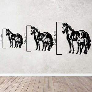 Mother & Foal Horse Metal Wall Art | Decorative Animal Wall Sculpture