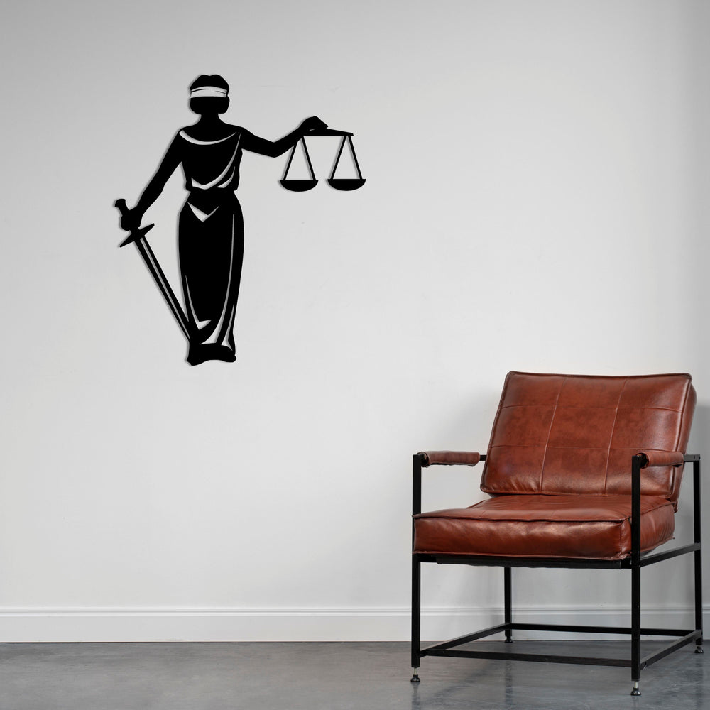 Balance of Justice Metal Wall Art | Elegant Legal Sculpture Decor