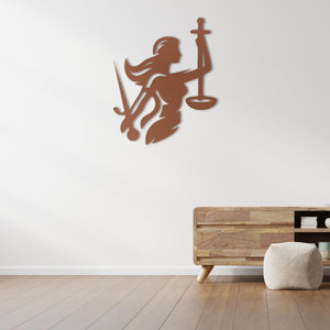 Power of Justice Metal Wall Art | Decorative Legal Sculpture