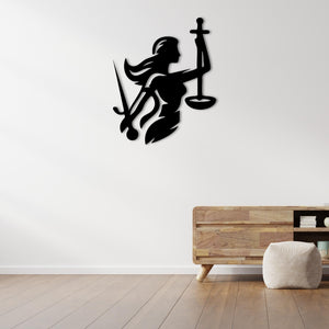 Power of Justice Metal Wall Art | Decorative Legal Sculpture