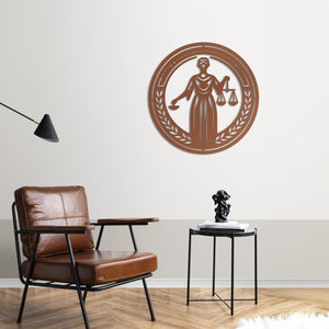 Symbol of Justice Metal Wall Art | Decorative Law Sculpture Decor