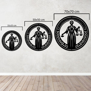 Symbol of Justice Metal Wall Art | Decorative Law Sculpture Decor