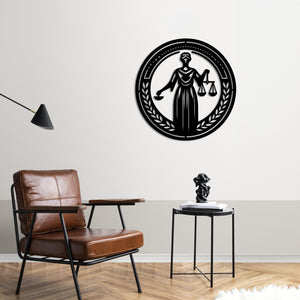 Symbol of Justice Metal Wall Art | Decorative Law Sculpture Decor