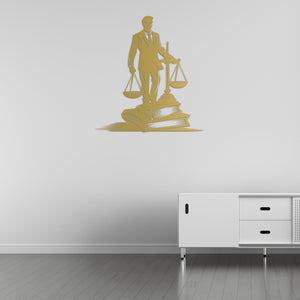 Lady Justice Metal Wall Art | Decorative Legal Sculpture Decor