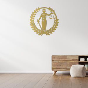 Heart of Justice Metal Wall Art | Elegant Legal Decorative Art