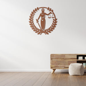 Heart of Justice Metal Wall Art | Elegant Legal Decorative Art