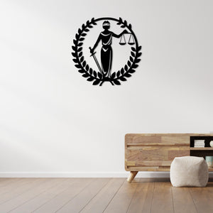Heart of Justice Metal Wall Art | Elegant Legal Decorative Art