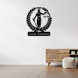 Heart of Justice Metal Wall Art | Elegant Legal Decorative Art