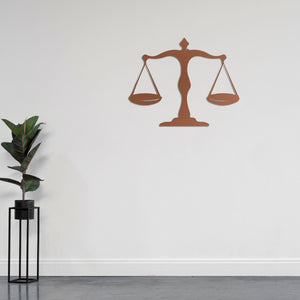 Scales of Justice Metal Wall Art | Elegant Decorative Sculpture