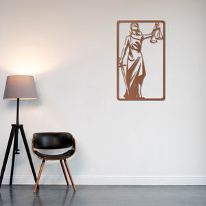 Silhouette of Justice Metal Wall Art | Elegant Legal Decor