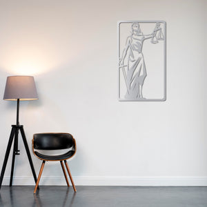 Silhouette of Justice Metal Wall Art | Elegant Legal Decor