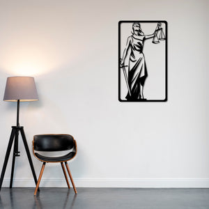 Silhouette of Justice Metal Wall Art | Elegant Legal Decor