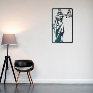 Silhouette of Justice Metal Wall Art | Elegant Legal Decor