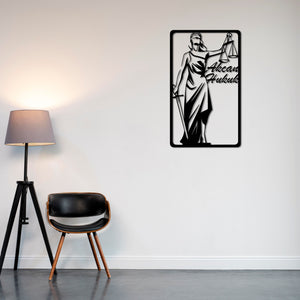 Silhouette of Justice Metal Wall Art | Elegant Legal Decor