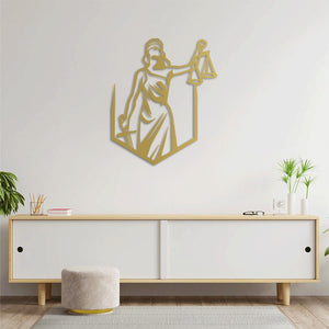 Shield of Justice Metal Wall Art | Powerful Decorative Sculpture