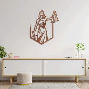 Shield of Justice Metal Wall Art | Powerful Decorative Sculpture