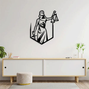 Shield of Justice Metal Wall Art | Powerful Decorative Sculpture