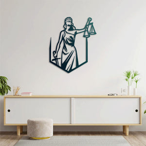 Shield of Justice Metal Wall Art | Powerful Decorative Sculpture