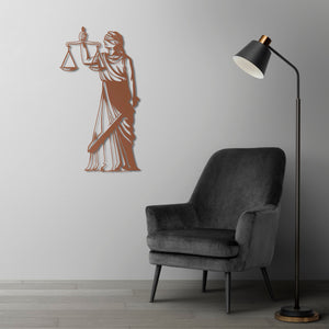 Face of Justice Metal Wall Art | Elegant Legal Decorative Sculpture