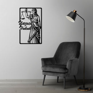 Face of Justice Metal Wall Art | Elegant Legal Decorative Sculpture