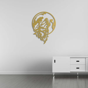 Wolf in Moonlight Metal Wall Art | Decorative Animal Wall Sculpture
