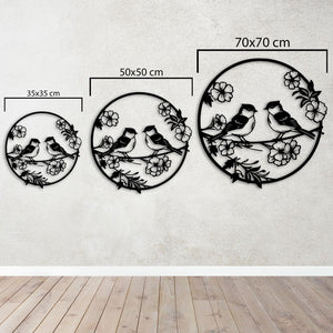 Sounds of Spring Birds Metal Wall Art | Decorative Nature Sculpture