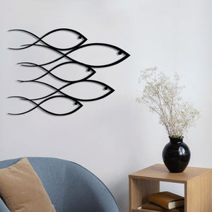 Fish Spiral Metal Wall Art | Decorative Ocean Life Wall Sculpture