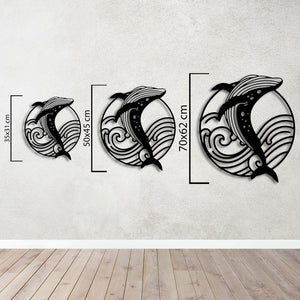 Ocean Melody Whale Metal Wall Art | Decorative Marine Sculpture Decor