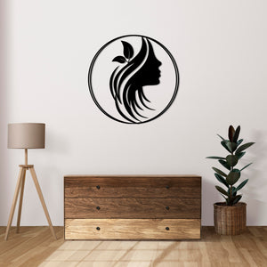 Silhouette of Elegance – Hair Salon Metal Wall Art Decor