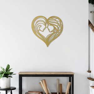 Intertwined Hearts Metal Wall Art | Romantic Decorative Sculpture