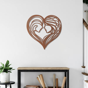 Intertwined Hearts Metal Wall Art | Romantic Decorative Sculpture