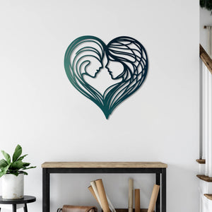 Intertwined Hearts Metal Wall Art | Romantic Decorative Sculpture