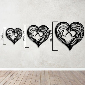 Intertwined Hearts Metal Wall Art | Romantic Decorative Sculpture