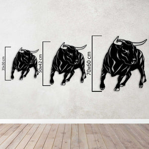 Powerful Bull Metal Wall Art | Decorative Animal Wall Sculpture Decor