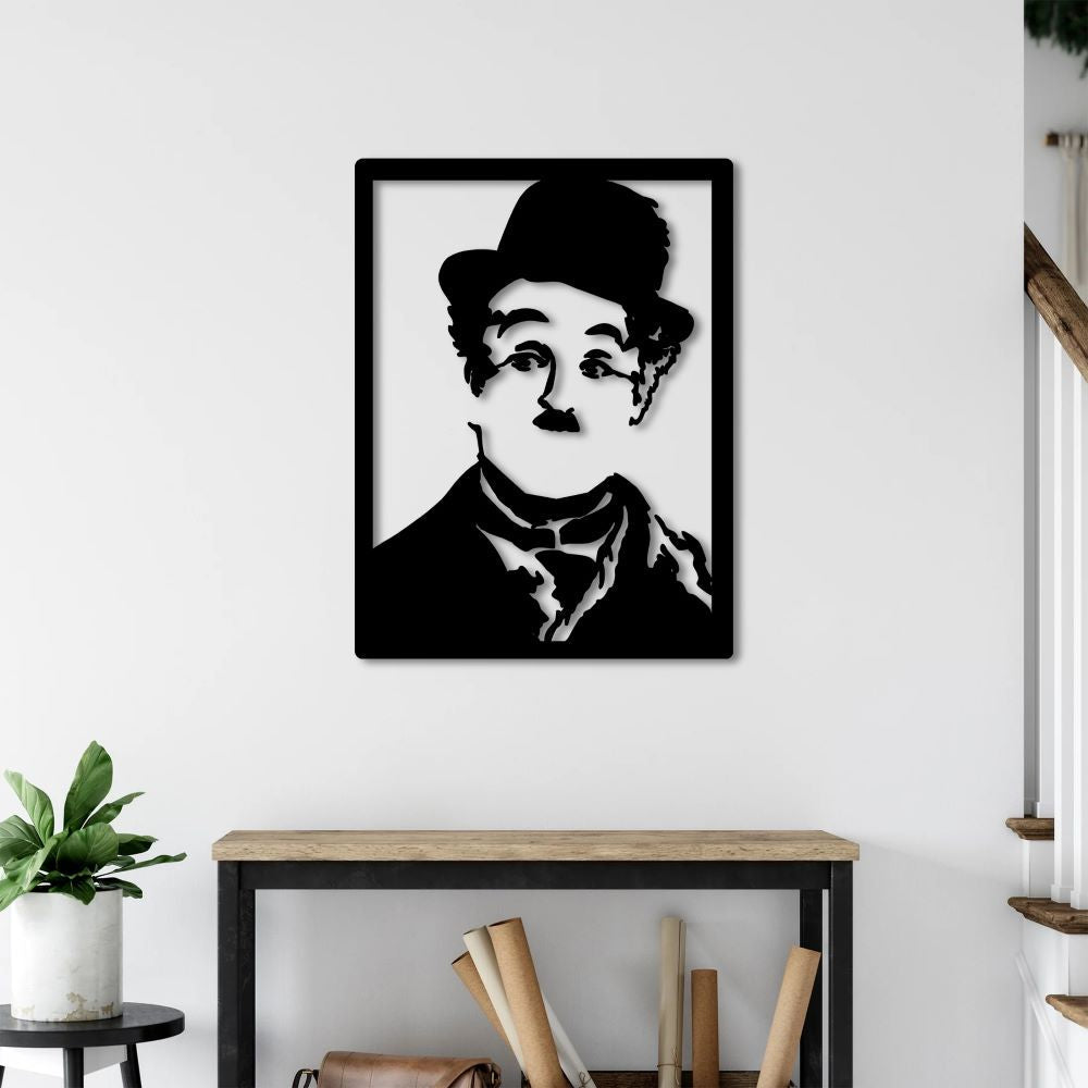 Charlie Chaplin metal wall art for vintage cinema decor